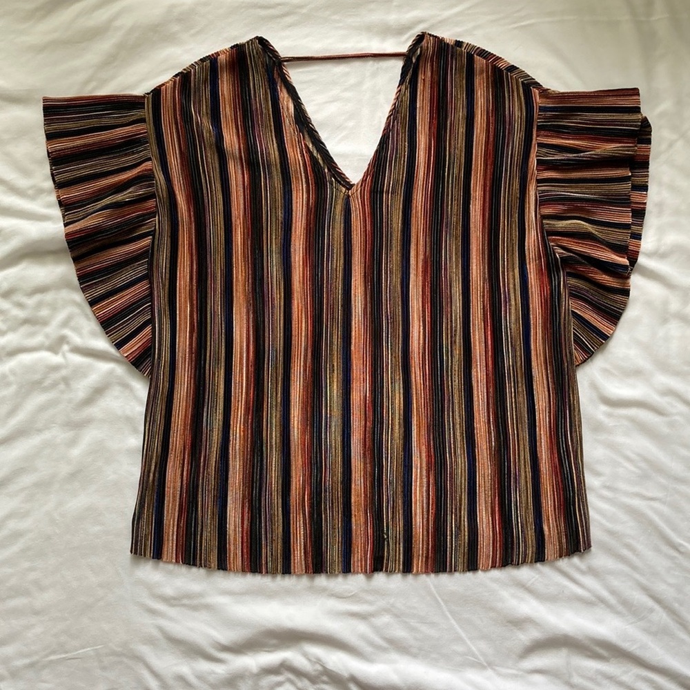 Anthropologie Vanessa Virginia Striped Winged Top